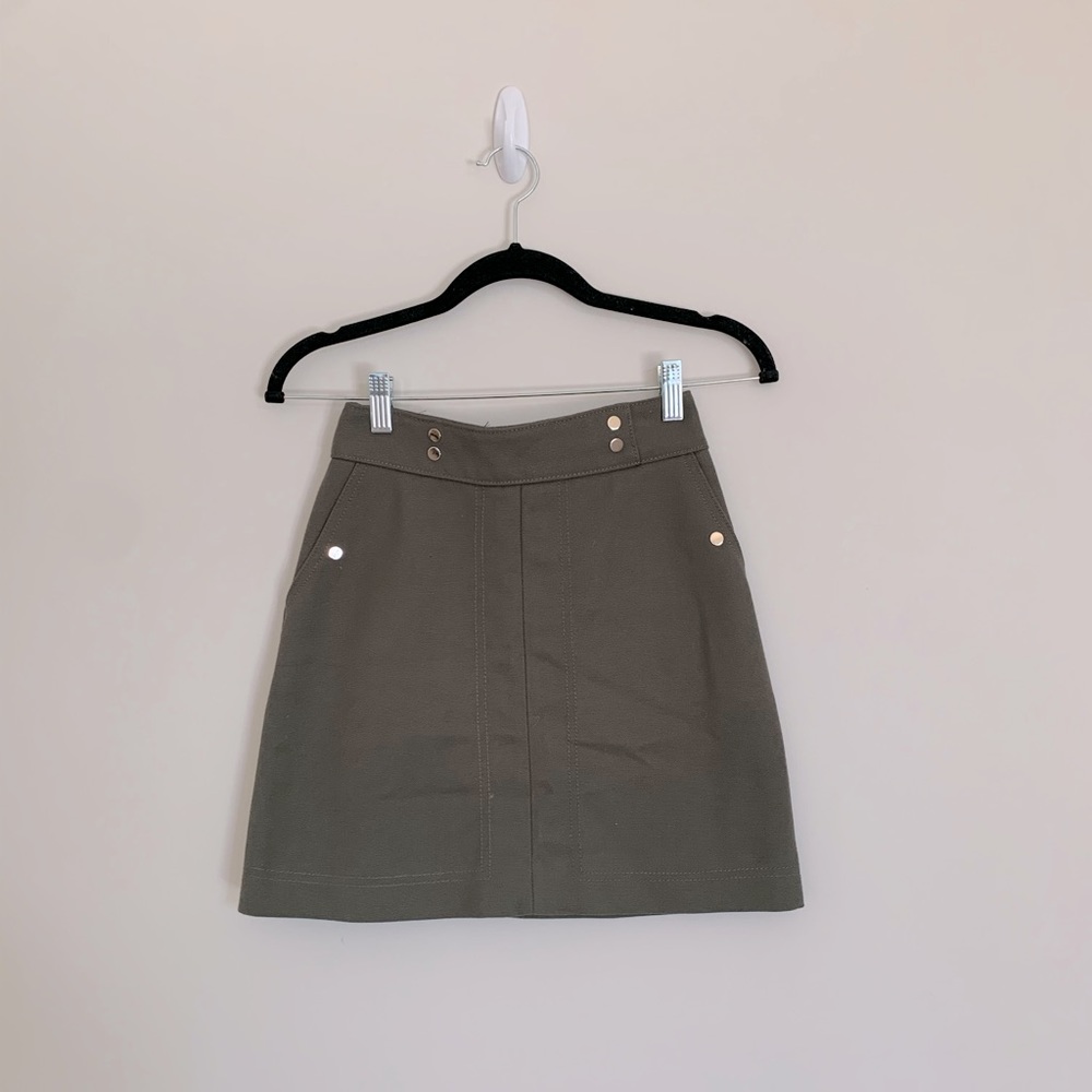 H&M // Army Green // Gold Detail // Mini Skirt